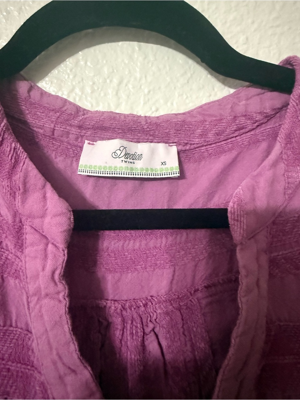 Devotion Twins Ella Jacquard Cotton Silk Tiered Boho Mini Dress XS Purple - Picture 2 of 5